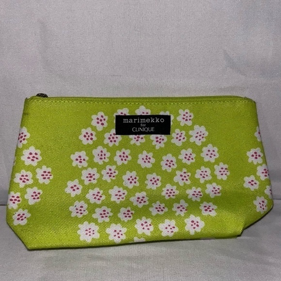 Marimekko for Clinique Bag Makeup Holder Cometic Bag Floral Zipper Pouch Carrier - Picture 2 of 7